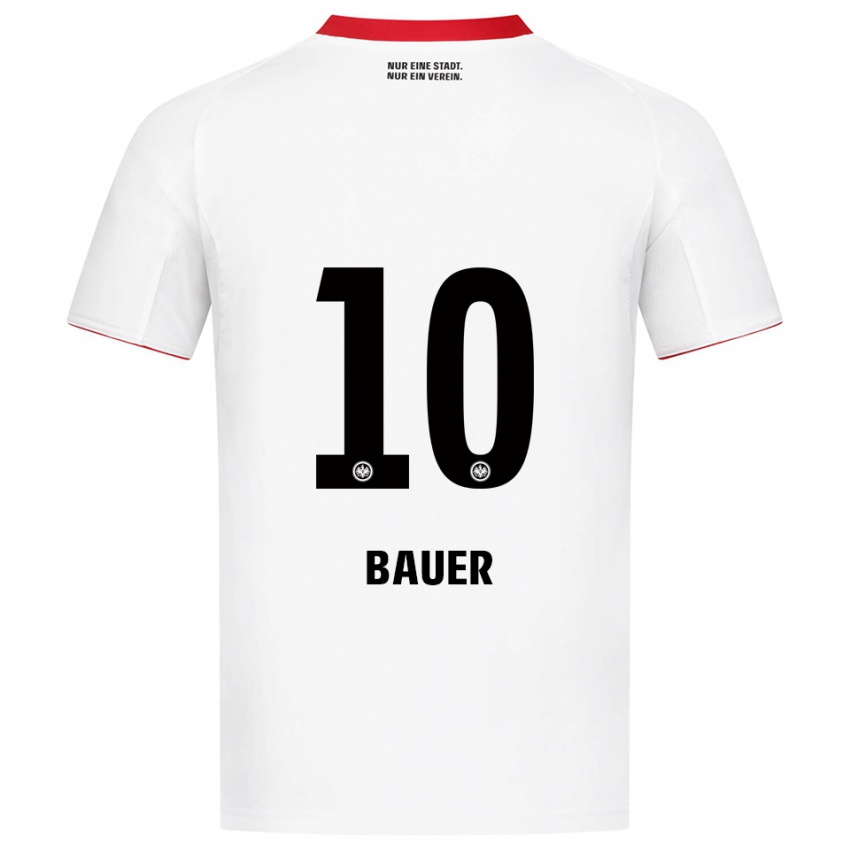 נשים Jonas Bauer #10 לבן אדום הרחק ג'רזי 2025/26 חולצה קצרה