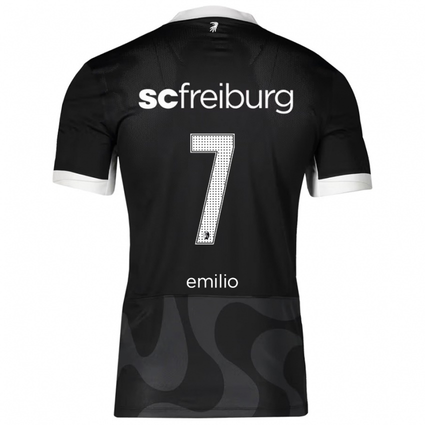 נשים Emilio Schiertz #7 שחור לבן הרחק ג'רזי 2025/26 חולצה קצרה