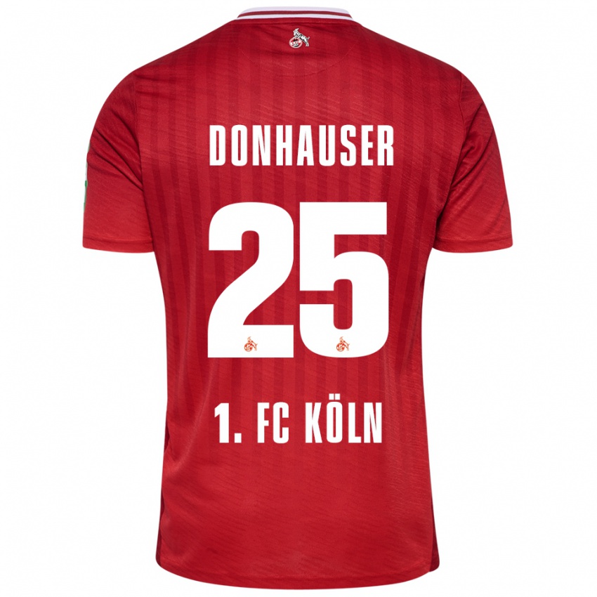 נשים לאורה דונהאוזר #25 אדום לבן הרחק ג'רזי 2025/26 חולצה קצרה