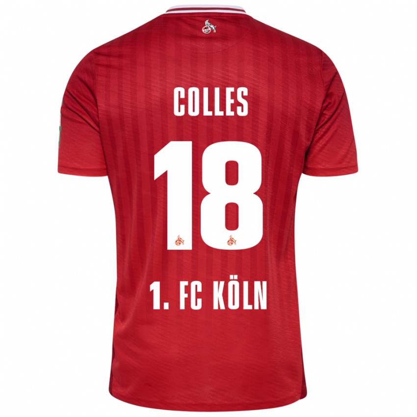 נשים Jan Colles #18 אדום לבן הרחק ג'רזי 2025/26 חולצה קצרה