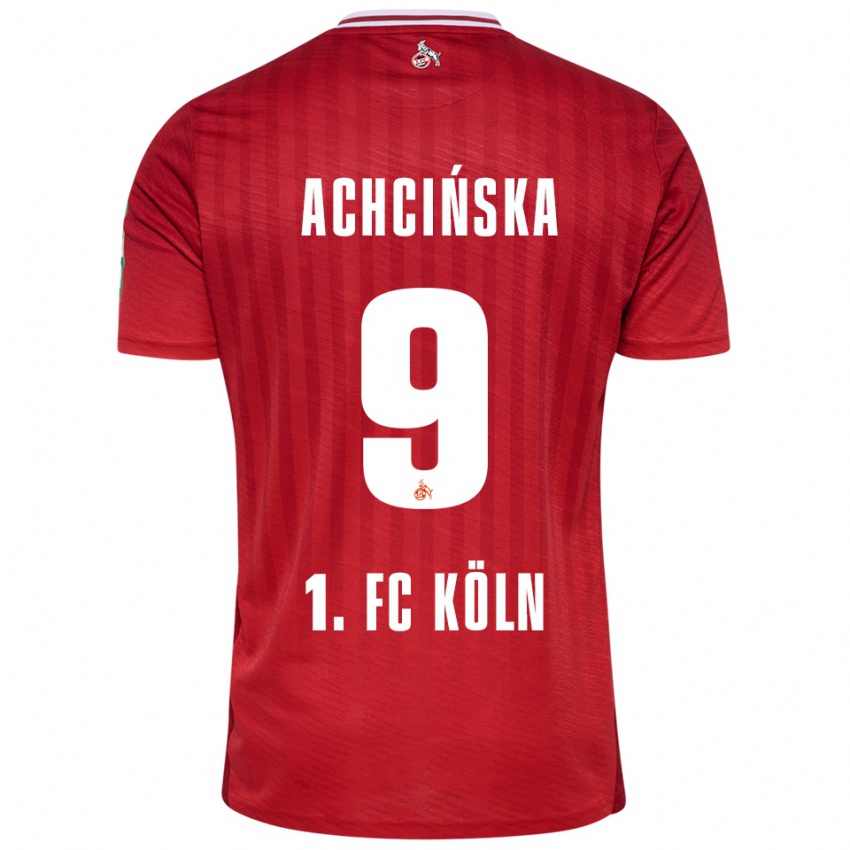נשים Adriana Achcińska #9 אדום לבן הרחק ג'רזי 2025/26 חולצה קצרה