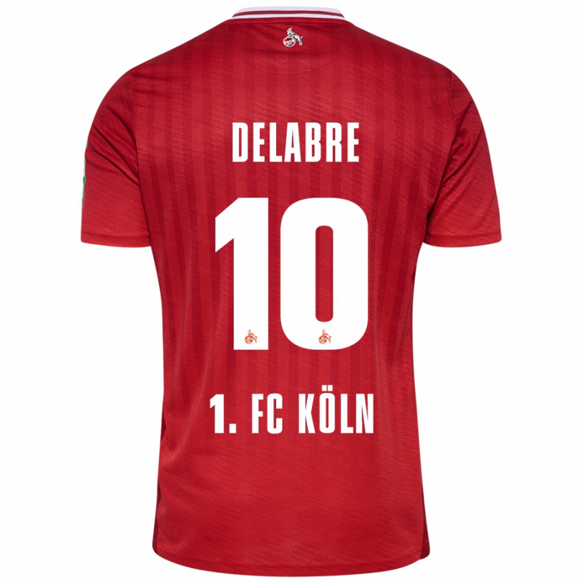 נשים אמלי דלאבר #10 אדום לבן הרחק ג'רזי 2025/26 חולצה קצרה