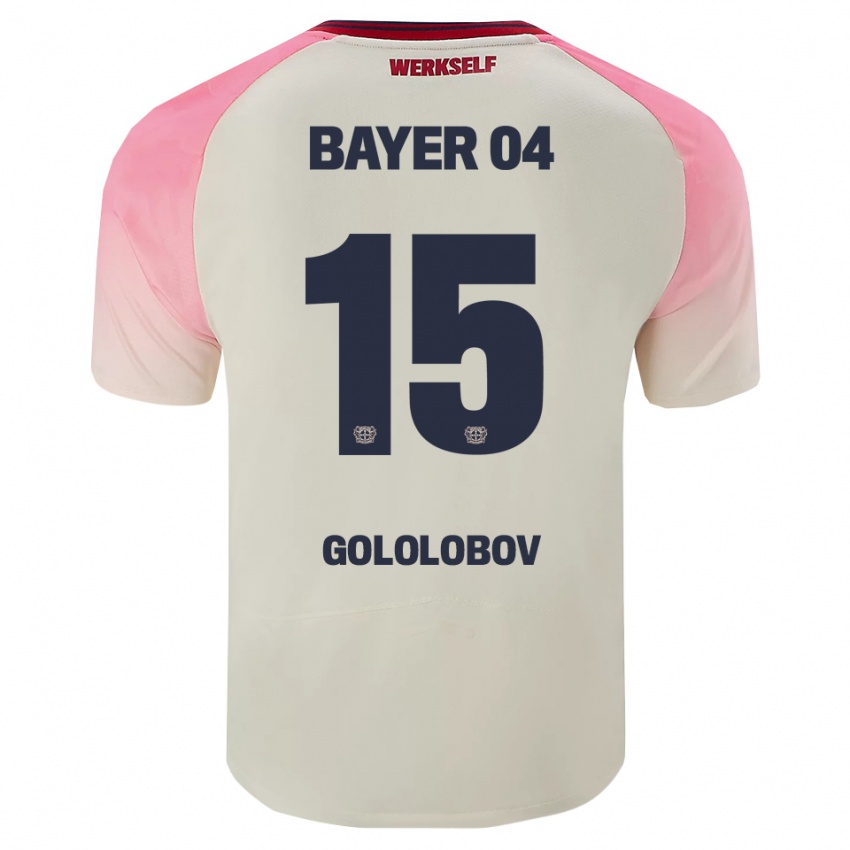 נשים Maksym Gololobov #15 ורוד אוף וויט הרחק ג'רזי 2025/26 חולצה קצרה