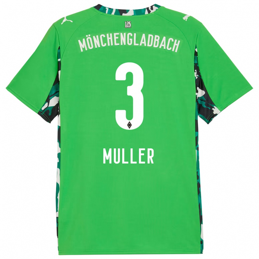 נשים ברברה מולר #3 ירוק שחור הרחק ג'רזי 2025/26 חולצה קצרה