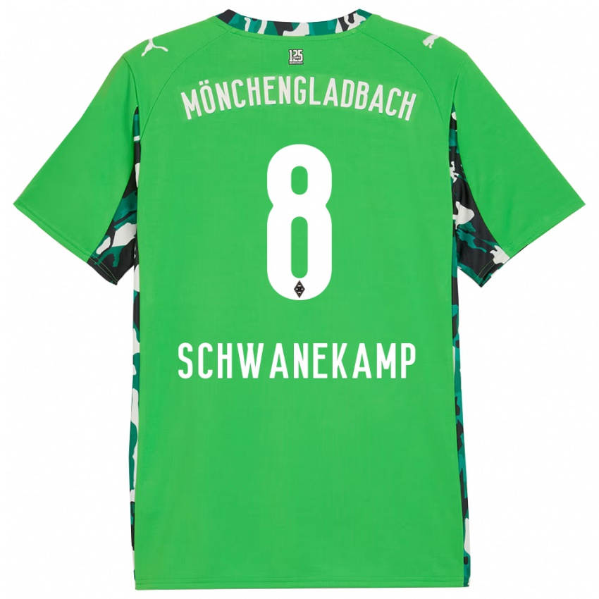 נשים יאנה שוואנקאמפ #8 ירוק שחור הרחק ג'רזי 2025/26 חולצה קצרה