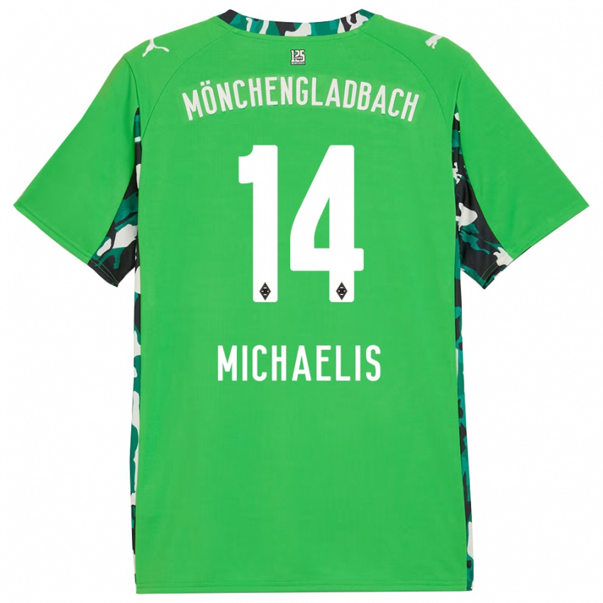 נשים יאניק מיכאליס #14 ירוק שחור הרחק ג'רזי 2025/26 חולצה קצרה