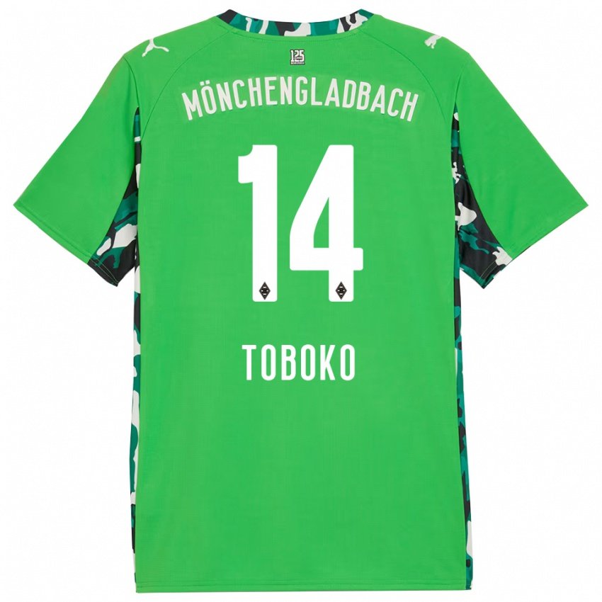 נשים Rubén Toboko #14 ירוק שחור הרחק ג'רזי 2025/26 חולצה קצרה
