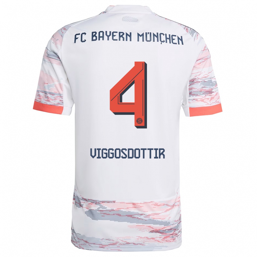 נשים גלודיס פרלה ויגוסדוטיר #4 לבן אפור הרחק ג'רזי 2025/26 חולצה קצרה