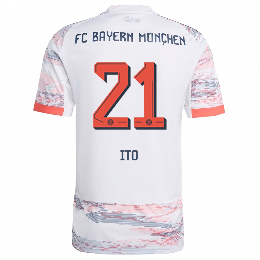 נשים הירוקי איטו #21 לבן אפור הרחק ג'רזי 2025/26 חולצה קצרה