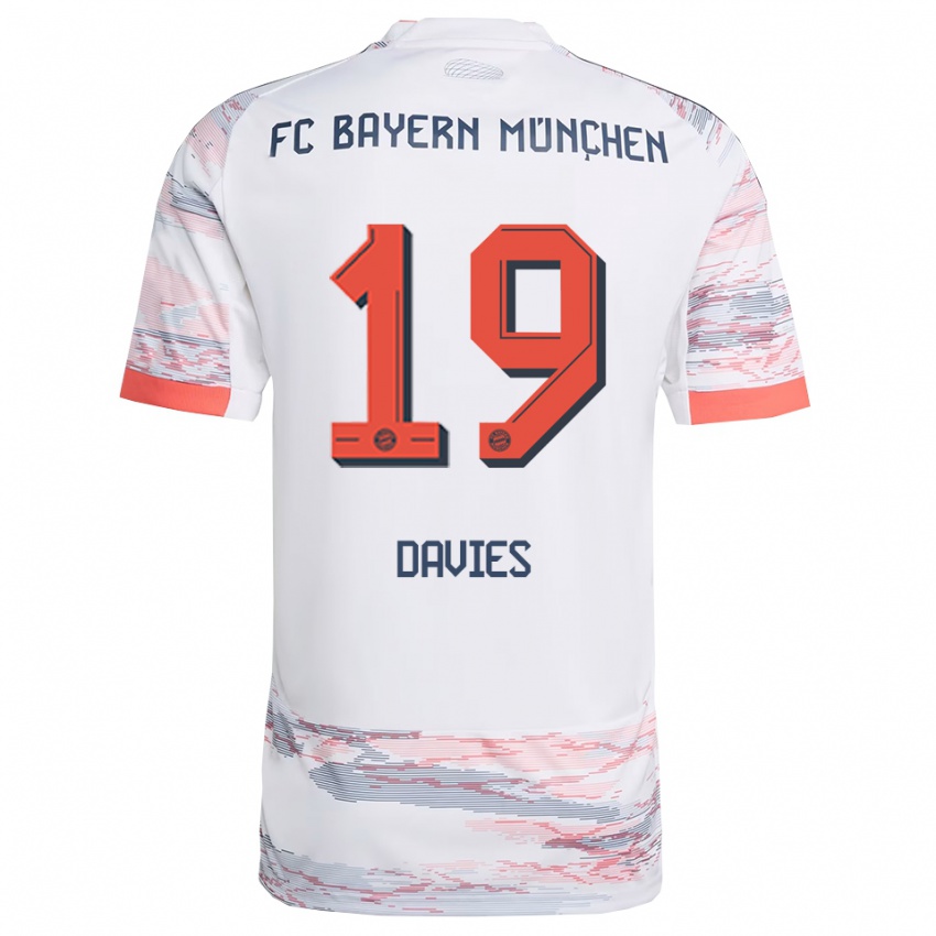 נשים אלפונסו דייוויס #19 לבן אפור הרחק ג'רזי 2025/26 חולצה קצרה