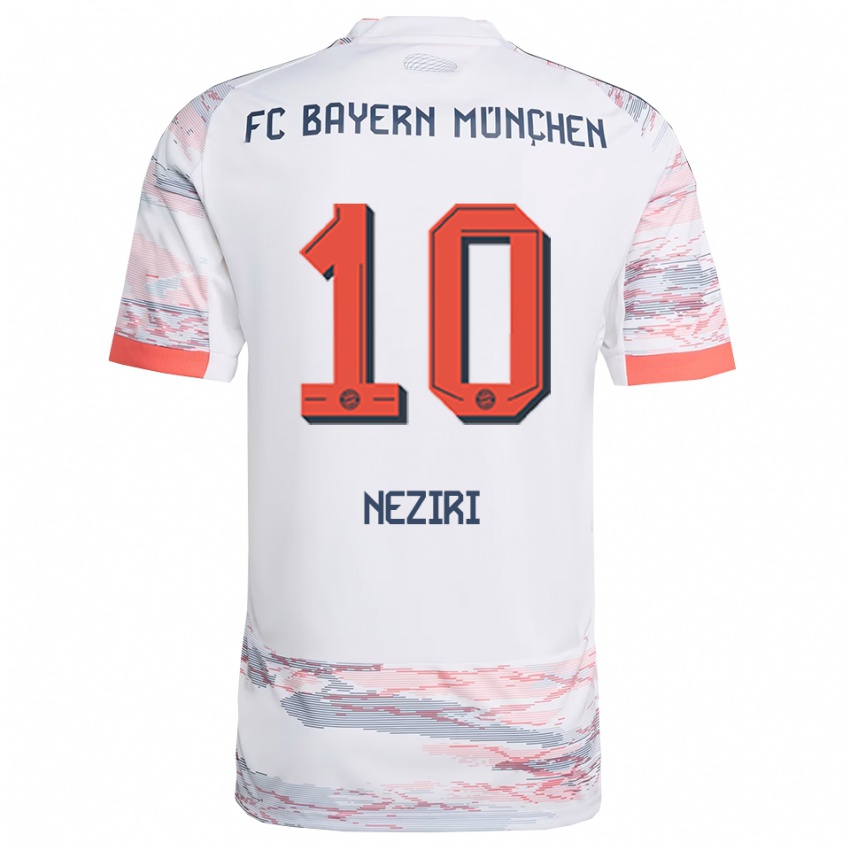 נשים בהר נזירי #10 לבן אפור הרחק ג'רזי 2025/26 חולצה קצרה