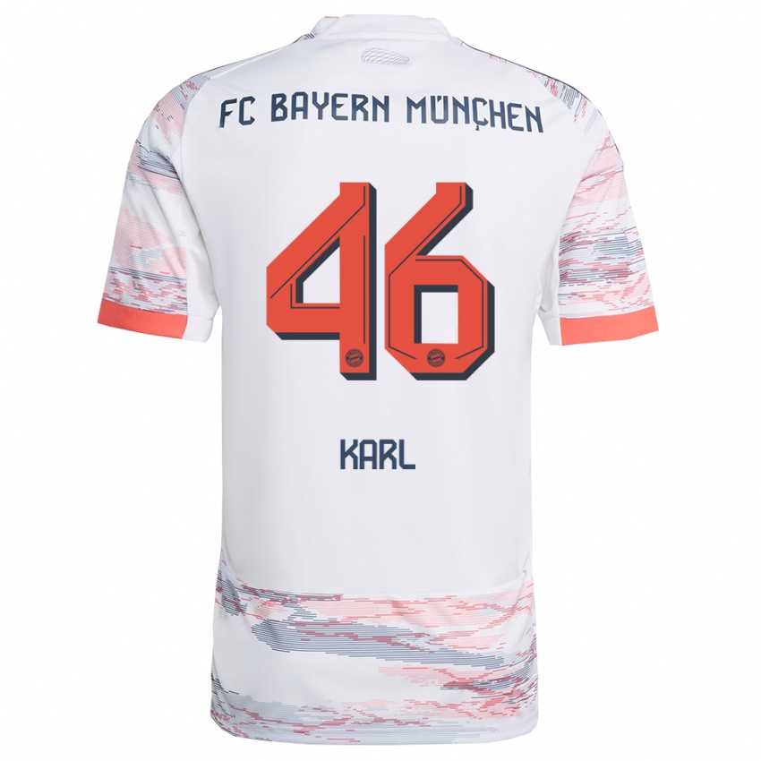 נשים Lennart Karl #46 לבן אפור הרחק ג'רזי 2025/26 חולצה קצרה