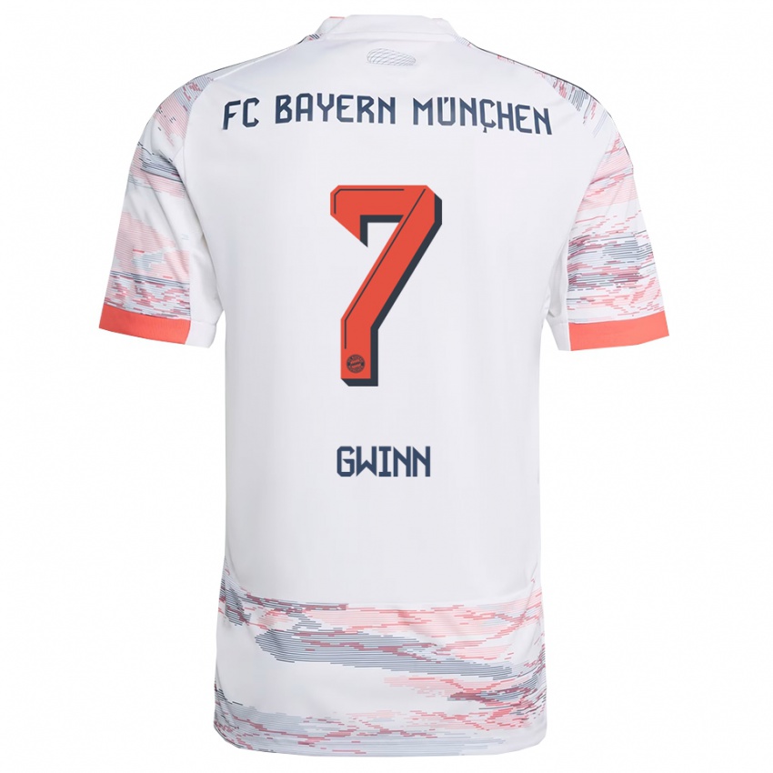 נשים ג'וליה גווין #7 לבן אפור הרחק ג'רזי 2025/26 חולצה קצרה