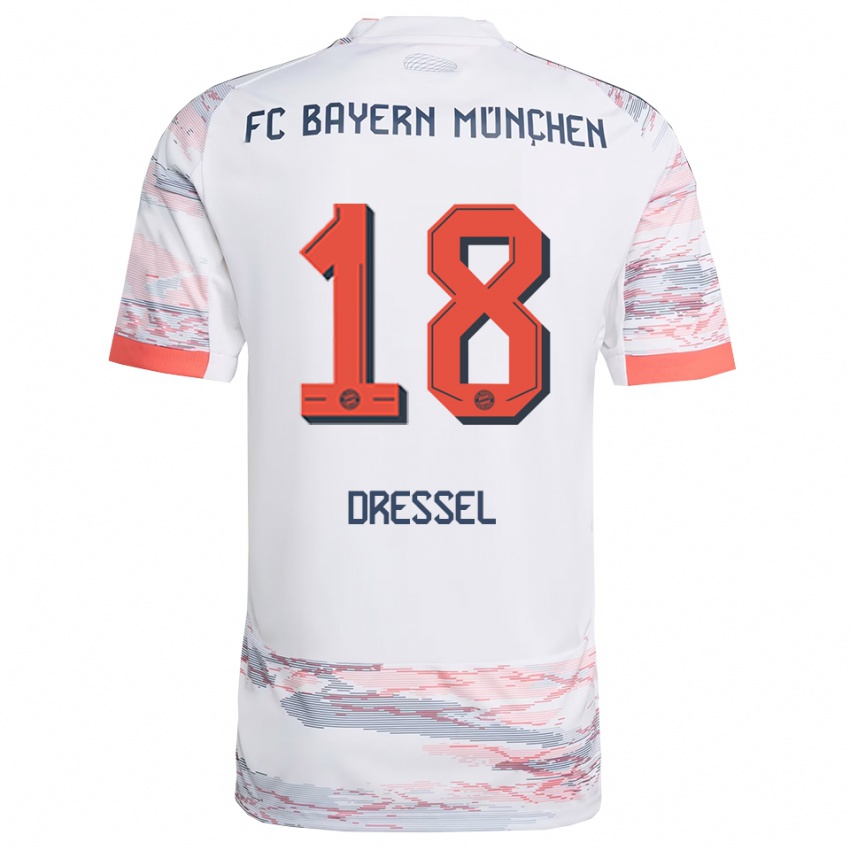 נשים טימון דרסל #18 לבן אפור הרחק ג'רזי 2025/26 חולצה קצרה