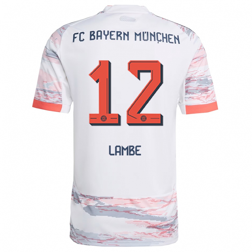 נשים Allen Lambe #12 לבן אפור הרחק ג'רזי 2025/26 חולצה קצרה