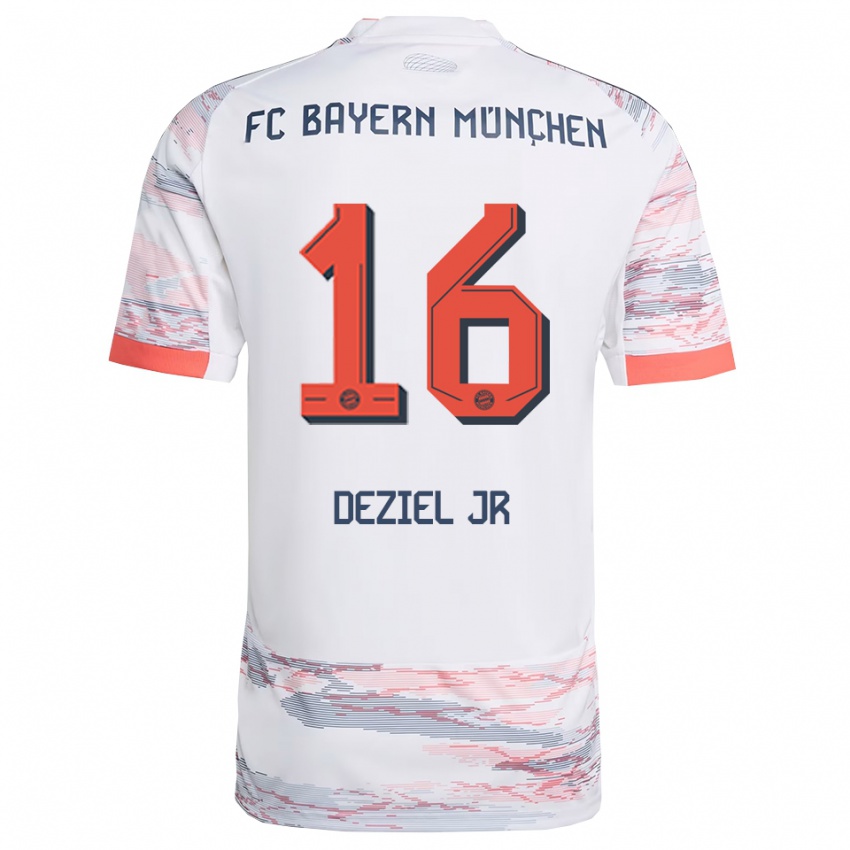 נשים רוברט דזיאל ג'וניור #16 לבן אפור הרחק ג'רזי 2025/26 חולצה קצרה