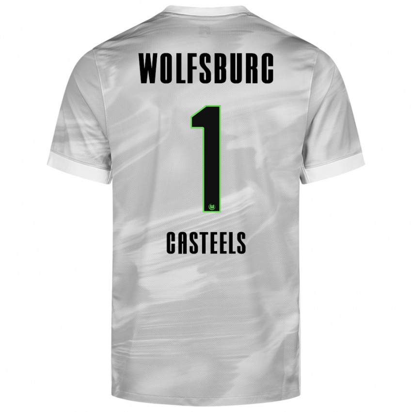 נשים קואן קסטילס #1 אפור לבן הרחק ג'רזי 2025/26 חולצה קצרה