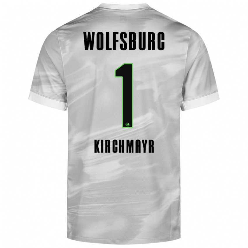 נשים יורי קירשמאייר #1 אפור לבן הרחק ג'רזי 2025/26 חולצה קצרה