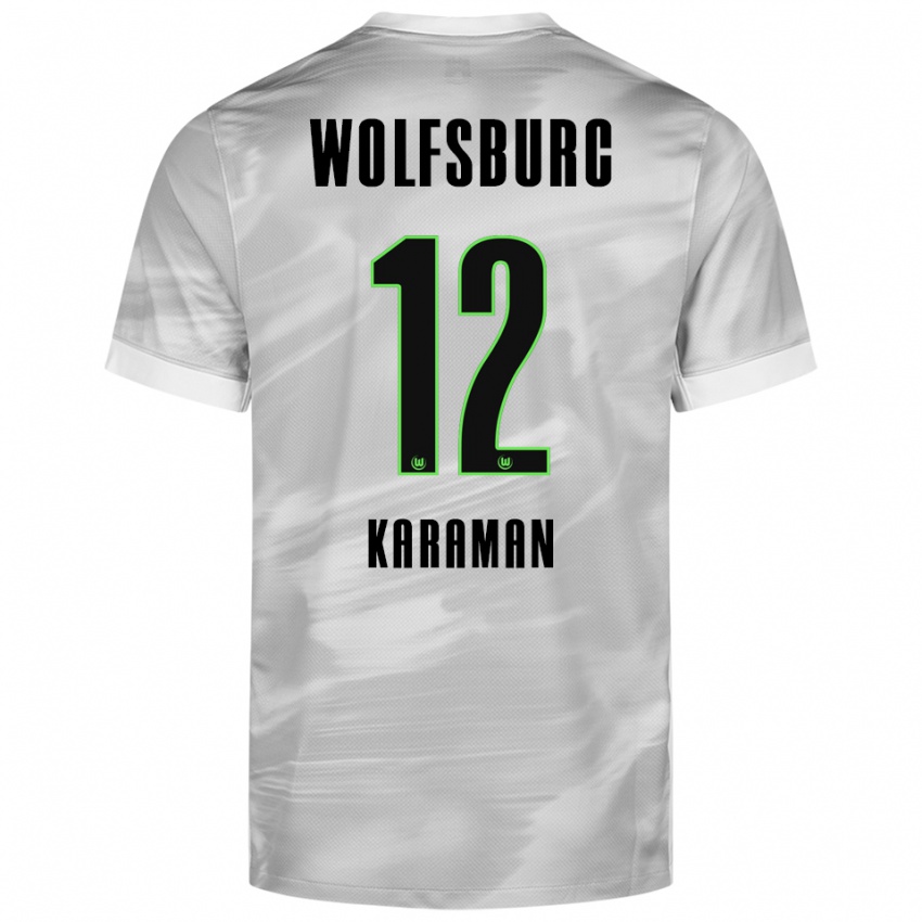 נשים טאריק קראמאן #12 אפור לבן הרחק ג'רזי 2025/26 חולצה קצרה