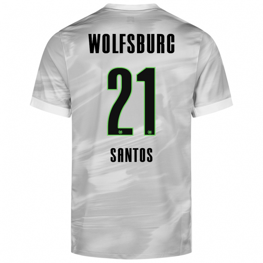 נשים לאונרדו סנטוס #21 אפור לבן הרחק ג'רזי 2025/26 חולצה קצרה