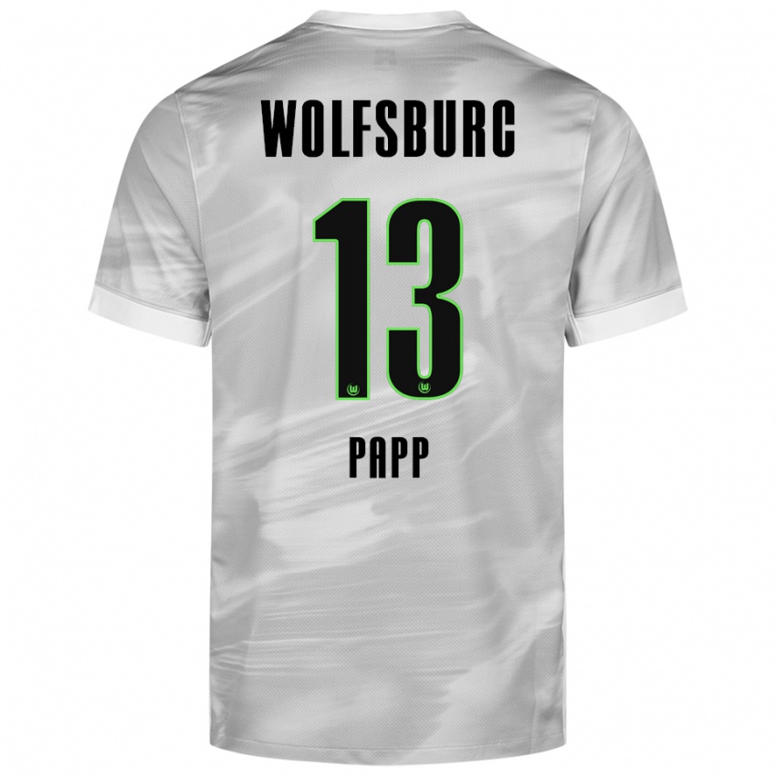 נשים Luca Papp #13 אפור לבן הרחק ג'רזי 2025/26 חולצה קצרה