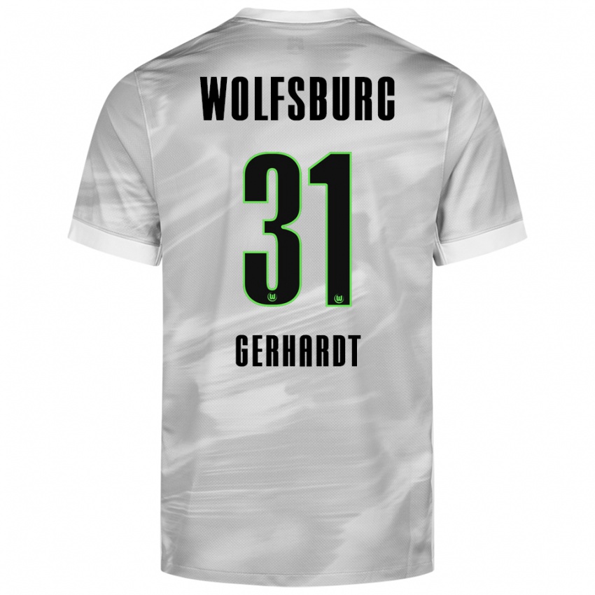 נשים יאניק גרהארדט #31 אפור לבן הרחק ג'רזי 2025/26 חולצה קצרה