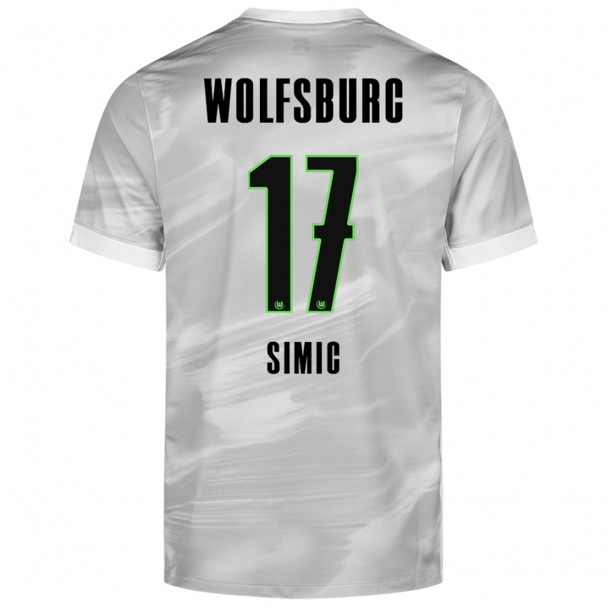 נשים קרלו סימיק #17 אפור לבן הרחק ג'רזי 2025/26 חולצה קצרה