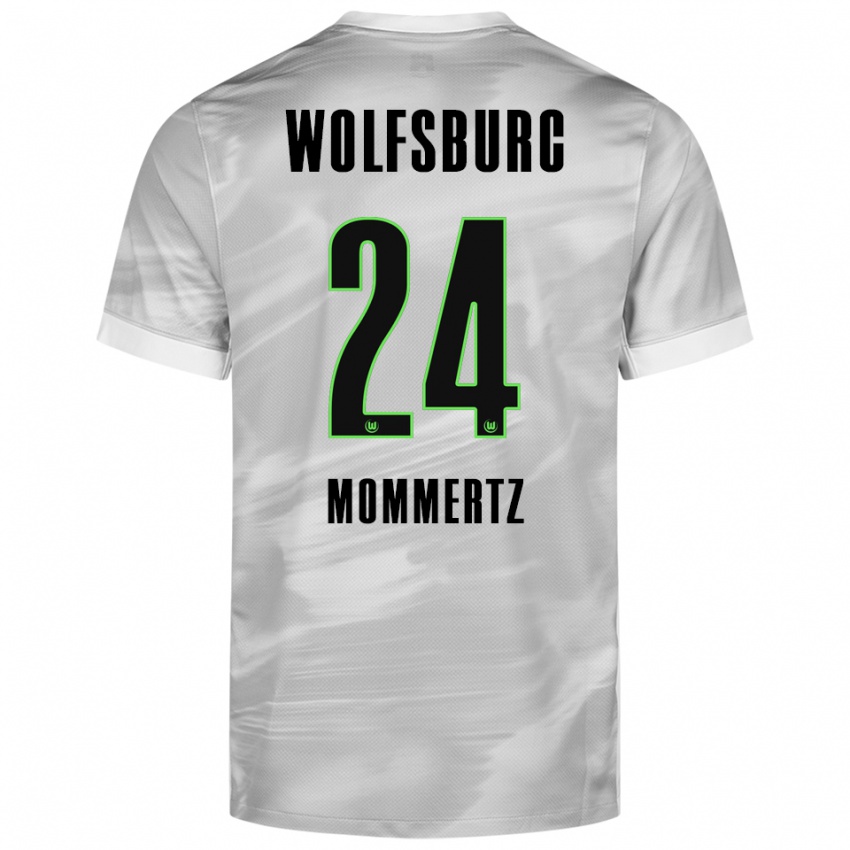 נשים בנימין מומרץ #24 אפור לבן הרחק ג'רזי 2025/26 חולצה קצרה