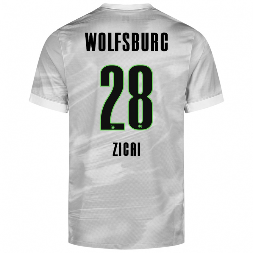 נשים קורה נבנה זיקאי #28 אפור לבן הרחק ג'רזי 2025/26 חולצה קצרה