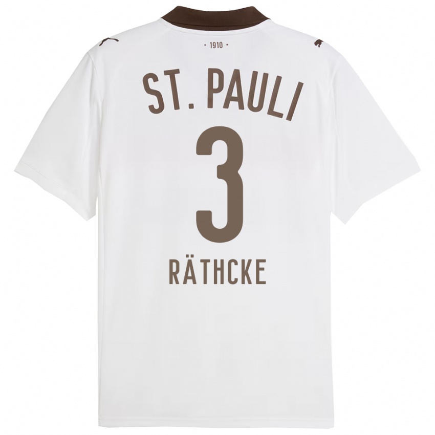 נשים Ole Räthcke #3 לבן אדום הרחק ג'רזי 2025/26 חולצה קצרה