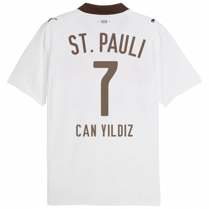 נשים Emre Can Yildiz #7 לבן אדום הרחק ג'רזי 2025/26 חולצה קצרה