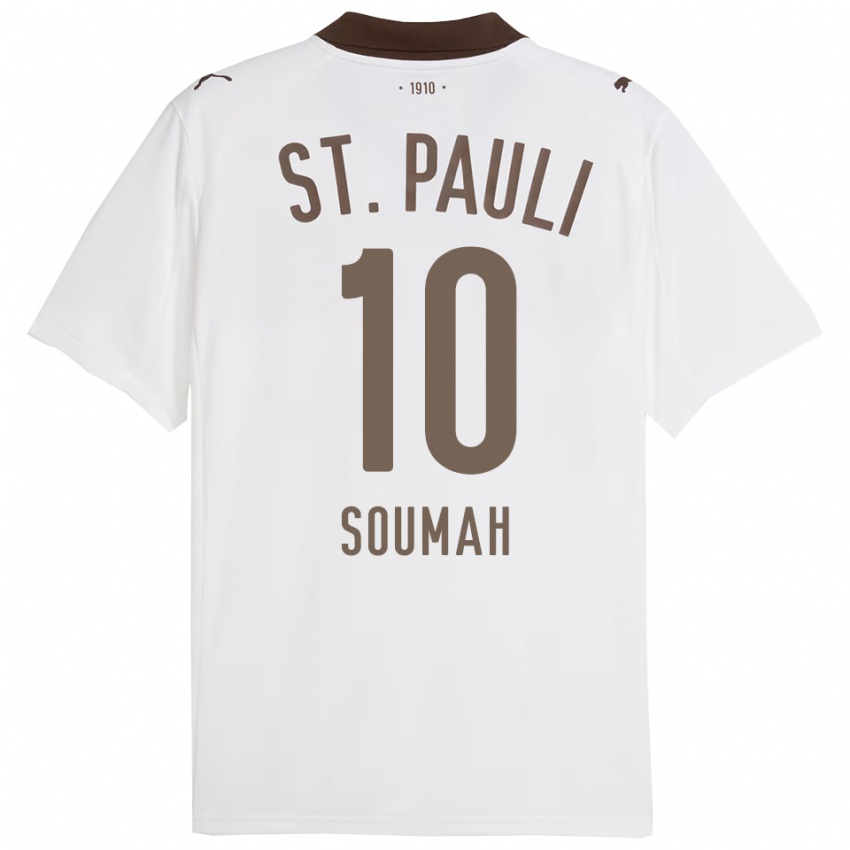 נשים Bouba Soumah #10 לבן אדום הרחק ג'רזי 2025/26 חולצה קצרה