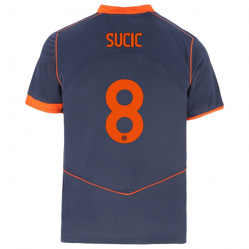 נשים פטר סוצ'יץ' #8 אפור כתום ג'רזי קיט שלישי 2025/26 חולצה קצרה