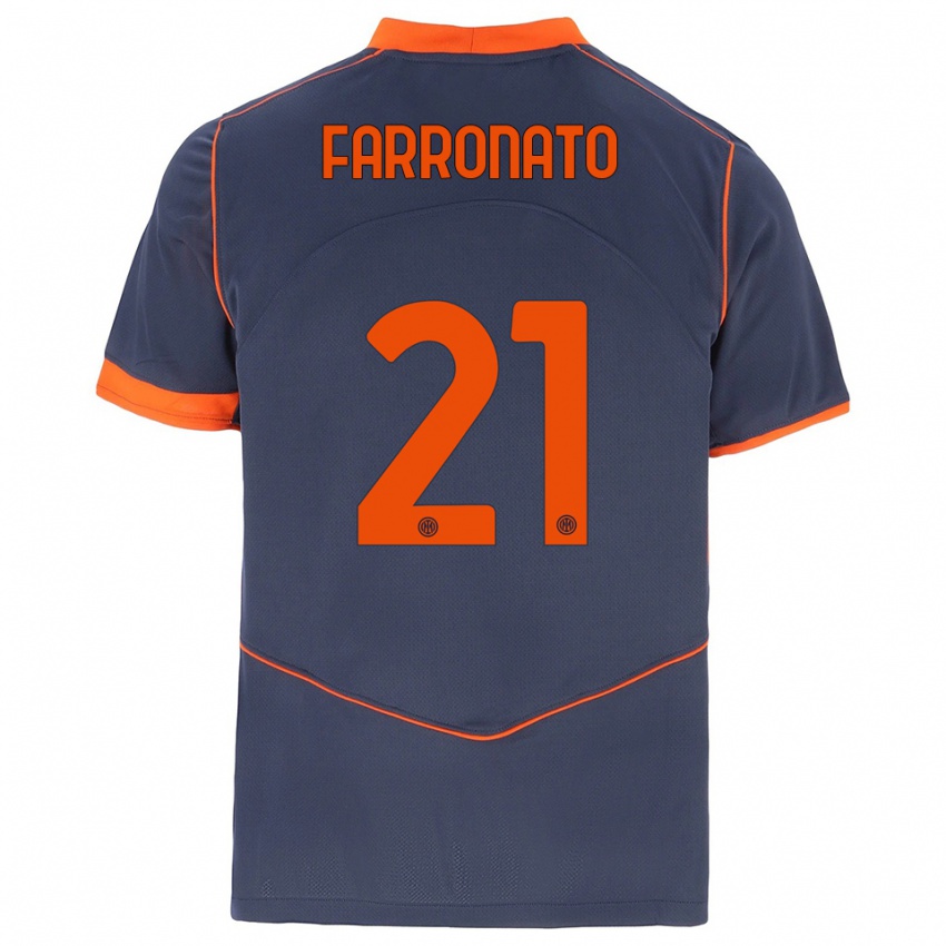 נשים Matteo Farronato #21 אפור כתום ג'רזי קיט שלישי 2025/26 חולצה קצרה