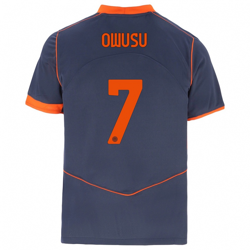 נשים חנוך אווסו #7 אפור כתום ג'רזי קיט שלישי 2025/26 חולצה קצרה