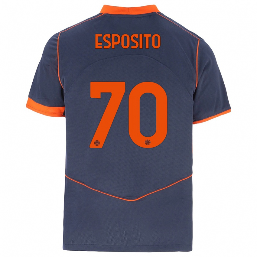 נשים סבסטיאנו אספוזיטו #70 אפור כתום ג'רזי קיט שלישי 2025/26 חולצה קצרה