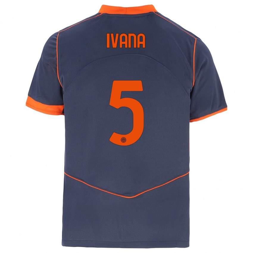 נשים איוונה אנדרס #5 אפור כתום ג'רזי קיט שלישי 2025/26 חולצה קצרה