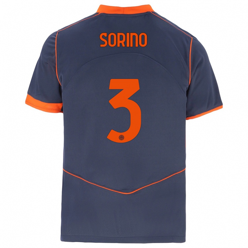 נשים Davide Sorino #3 אפור כתום ג'רזי קיט שלישי 2025/26 חולצה קצרה