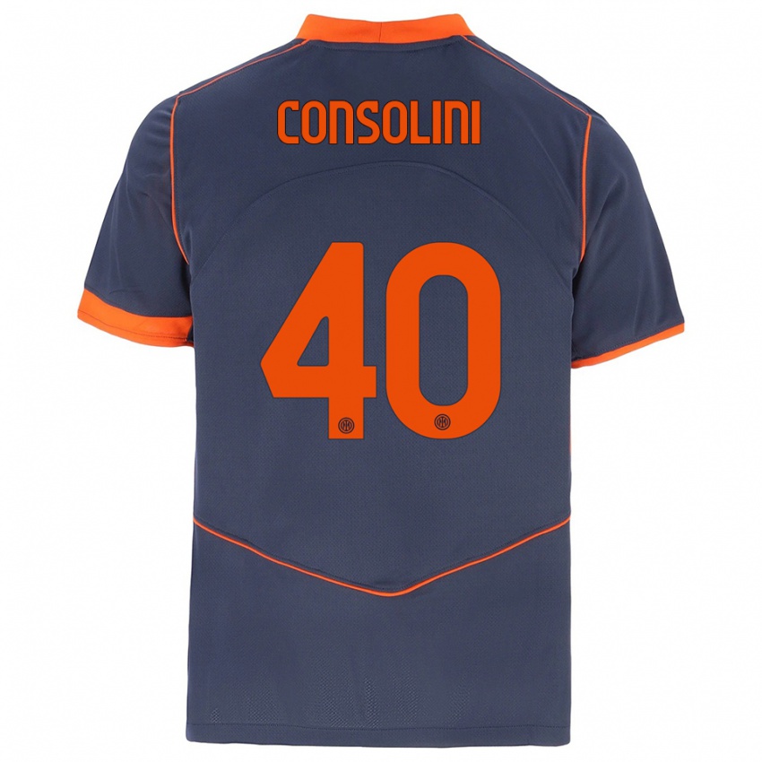 נשים לידיה קונסוליני #40 אפור כתום ג'רזי קיט שלישי 2025/26 חולצה קצרה