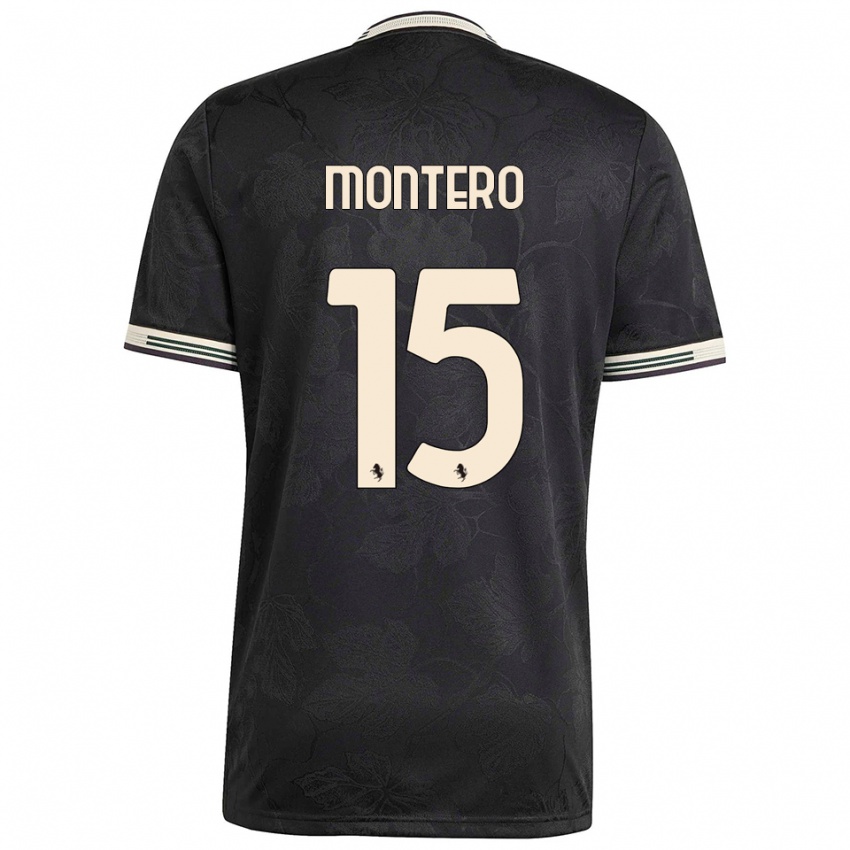 נשים Alfonso Montero #15 שחור לבן ירוק ג'רזי קיט שלישי 2025/26 חולצה קצרה