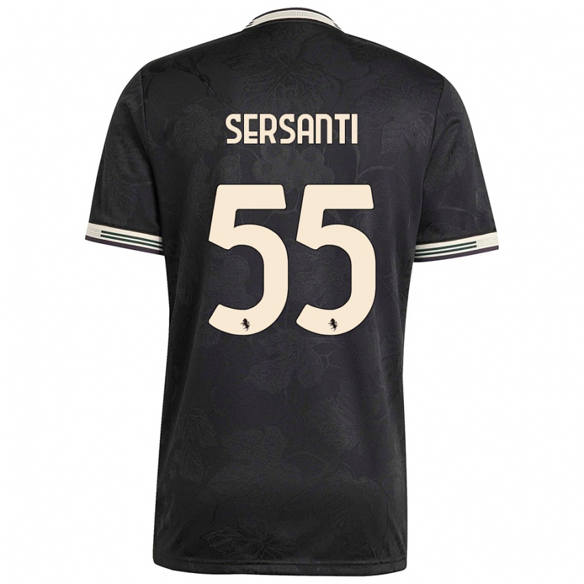 נשים Alessandro Sersanti #55 שחור לבן ירוק ג'רזי קיט שלישי 2025/26 חולצה קצרה