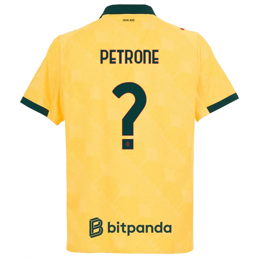 נשים Daniele Petrone #0 צהוב שחור ג'רזי קיט שלישי 2025/26 חולצה קצרה