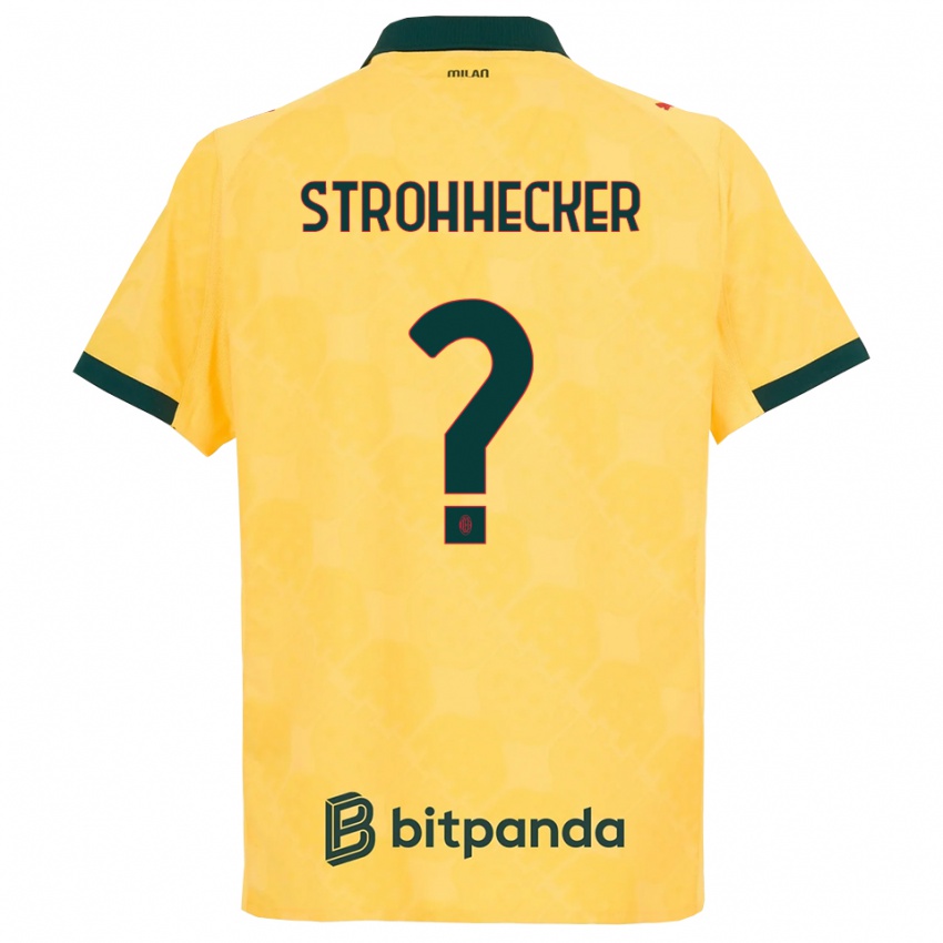 נשים ריקרדו סטרוהקר #0 צהוב שחור ג'רזי קיט שלישי 2025/26 חולצה קצרה