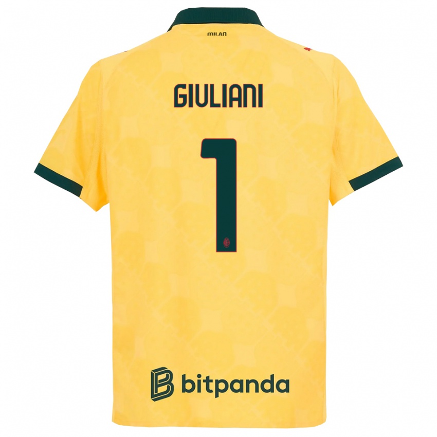 נשים לאורה ג'וליאני #1 צהוב שחור ג'רזי קיט שלישי 2025/26 חולצה קצרה