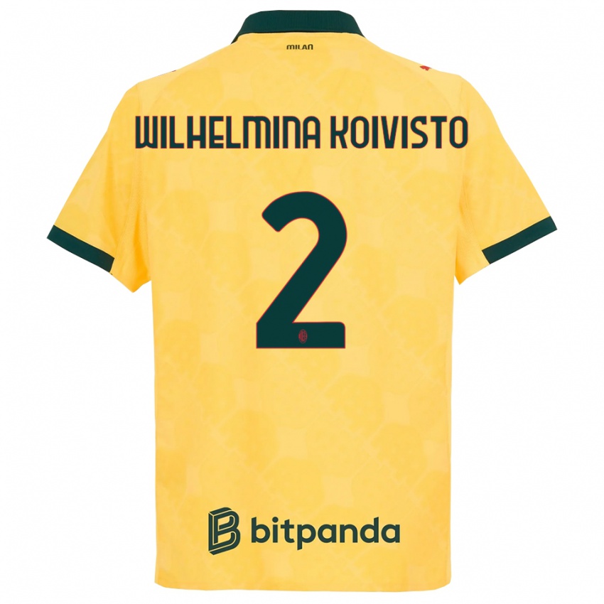 נשים אמה קויוויסטו #2 צהוב שחור ג'רזי קיט שלישי 2025/26 חולצה קצרה