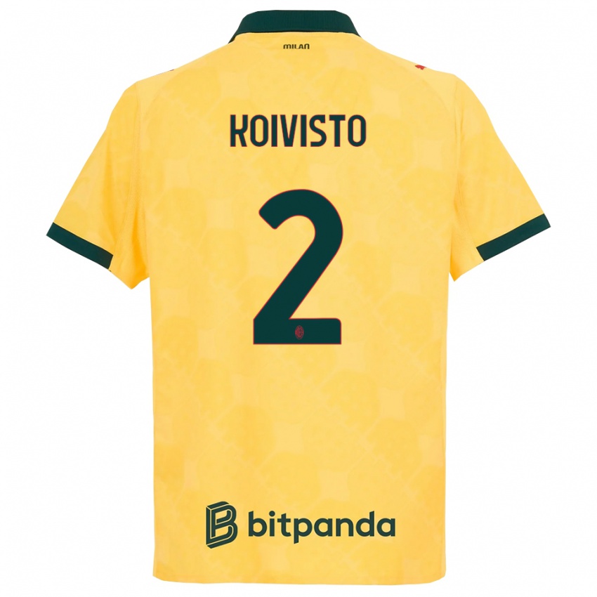 נשים אמה קויוויסטו #2 צהוב שחור ג'רזי קיט שלישי 2025/26 חולצה קצרה