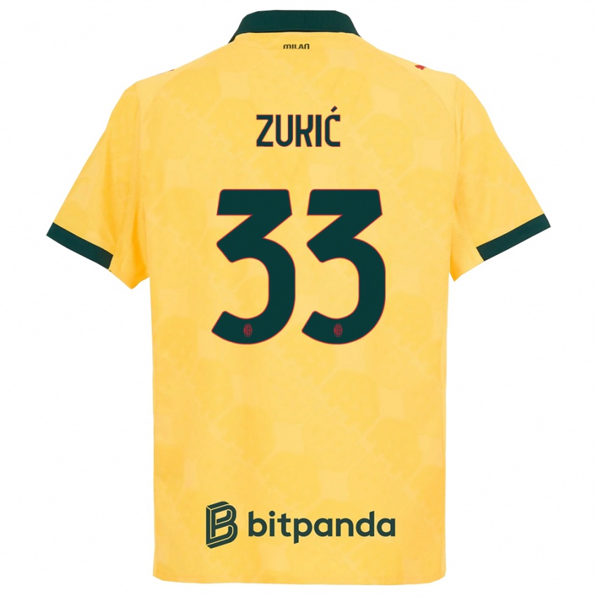 נשים דאמיר זוקיץ׳ #33 צהוב שחור ג'רזי קיט שלישי 2025/26 חולצה קצרה