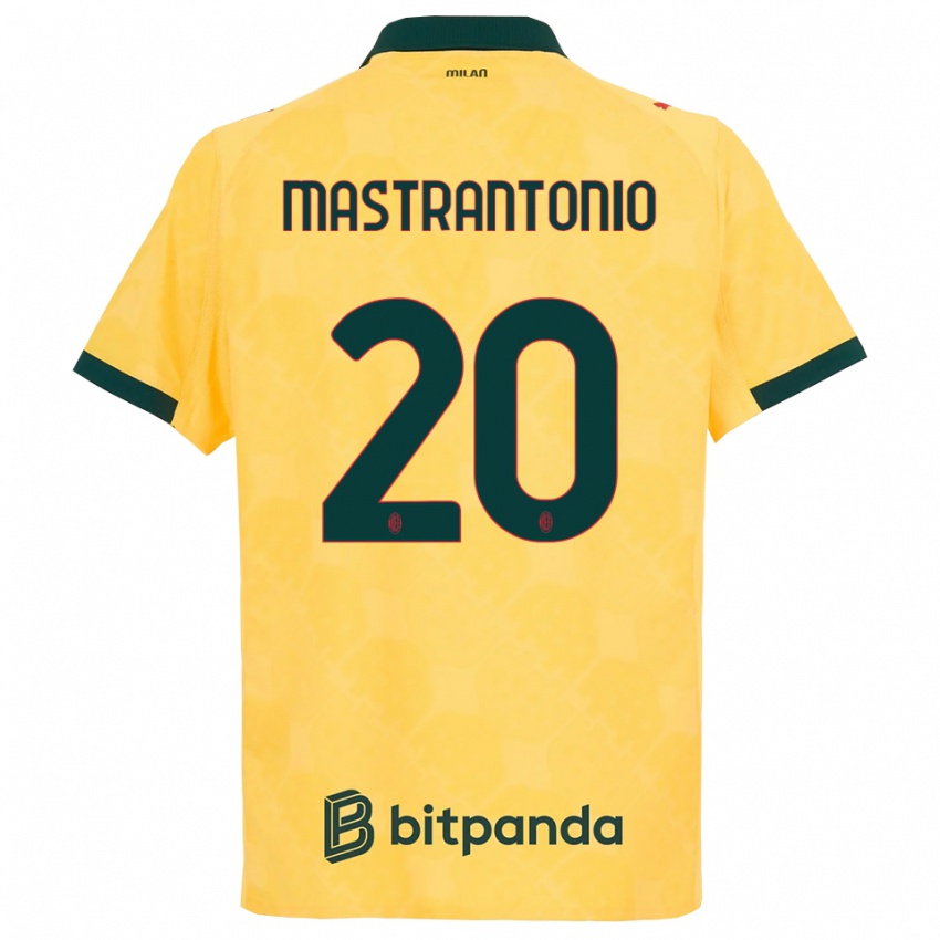 נשים דוידה מסטרנטוניו #20 צהוב שחור ג'רזי קיט שלישי 2025/26 חולצה קצרה