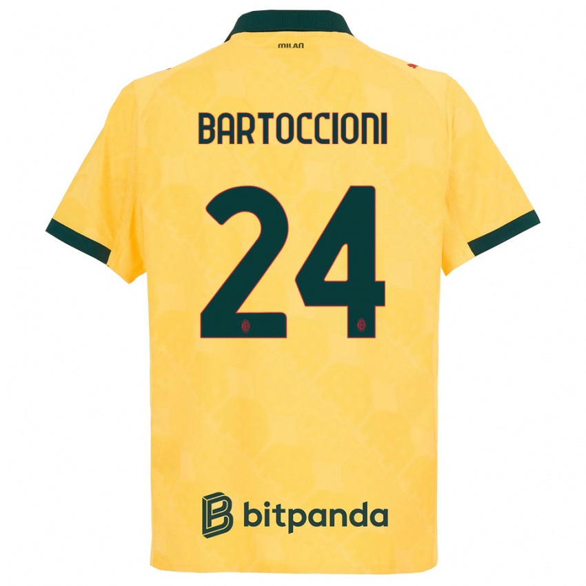 נשים אנדריאה ברטוצ'וני #24 צהוב שחור ג'רזי קיט שלישי 2025/26 חולצה קצרה