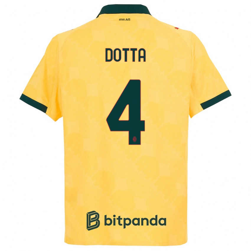 נשים כריסטיאנו דוטה #4 צהוב שחור ג'רזי קיט שלישי 2025/26 חולצה קצרה